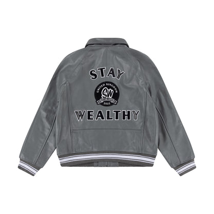 MEN'S LEATHER JACKET | GREY