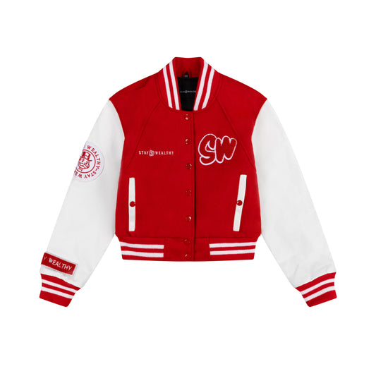 WOMEN'S VARSITY JACKET | RED