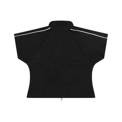 WOMEN'S VELOUR CROP TOP | BLACK