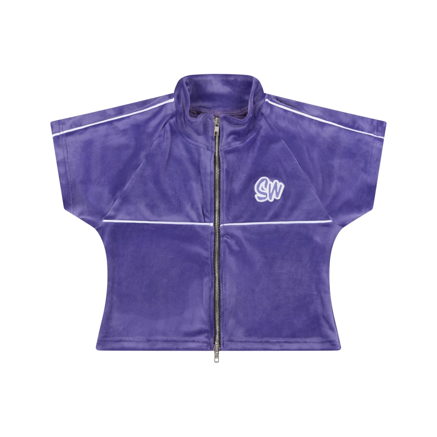 WOMEN'S VELOUR CROP TOP | PURPLE