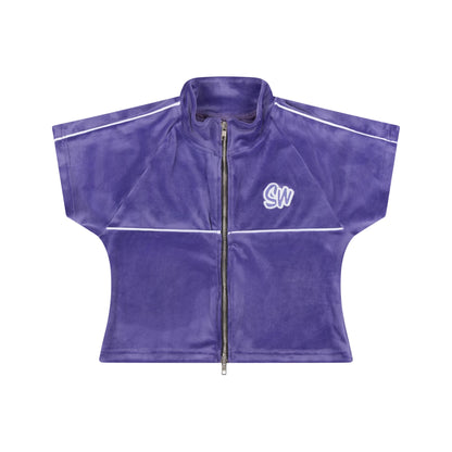 WOMEN'S VELOUR CROP TOP | PURPLE