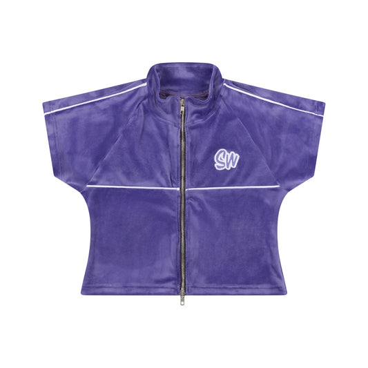 WOMEN'S VELOUR CROP TOP | PURPLE