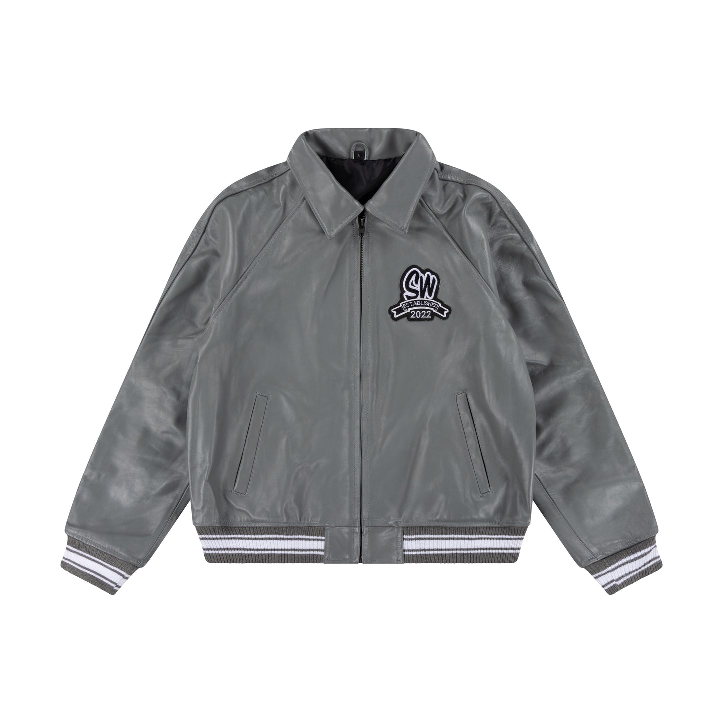 MEN'S LEATHER JACKET | GREY