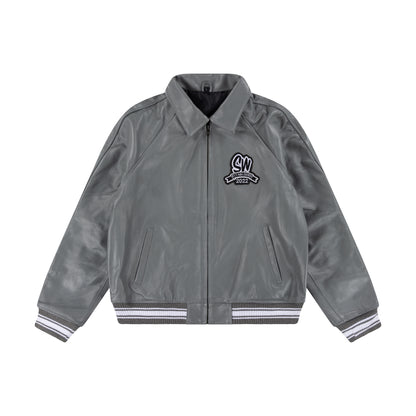 MEN'S LEATHER JACKET | GREY