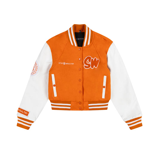 WOMEN'S VARSITY JACKET | ORANGE