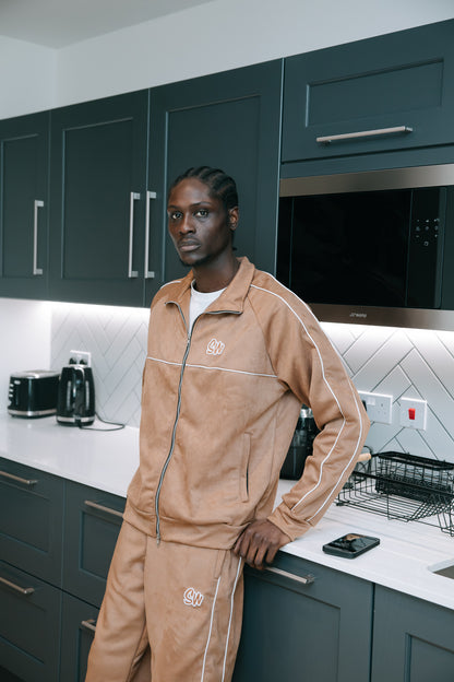 MEN’S VELOUR JOGGERS | COFFEE BROWN